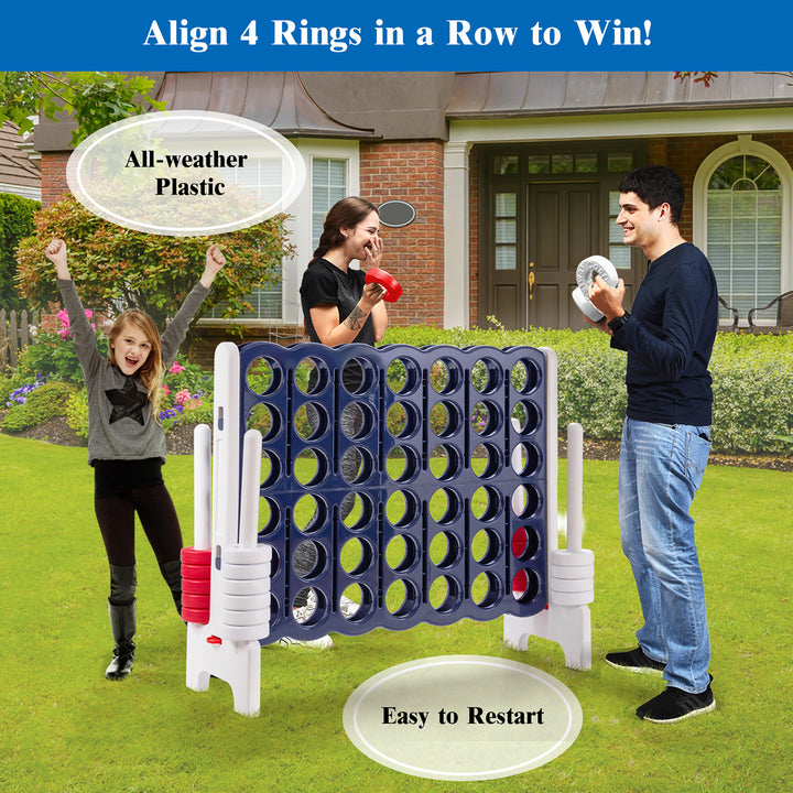 Jumbo 4-to-Score 4 in A Row Giant Game Set Indoor Outdoor Adults Kids Family Fun Image 3