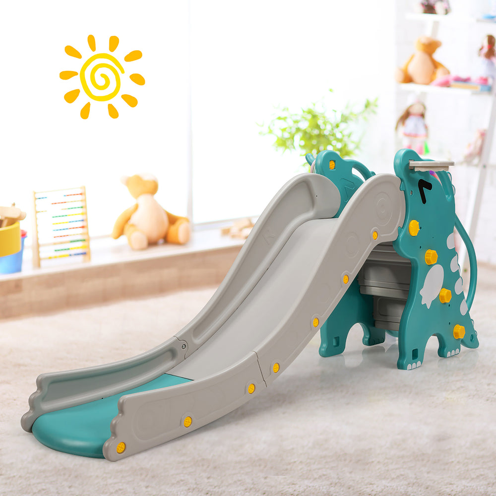 4 in 1 Kids Climber Slide Play Set w/Basketball Hoop and Toss Toy Indoor and Outdoor Image 2