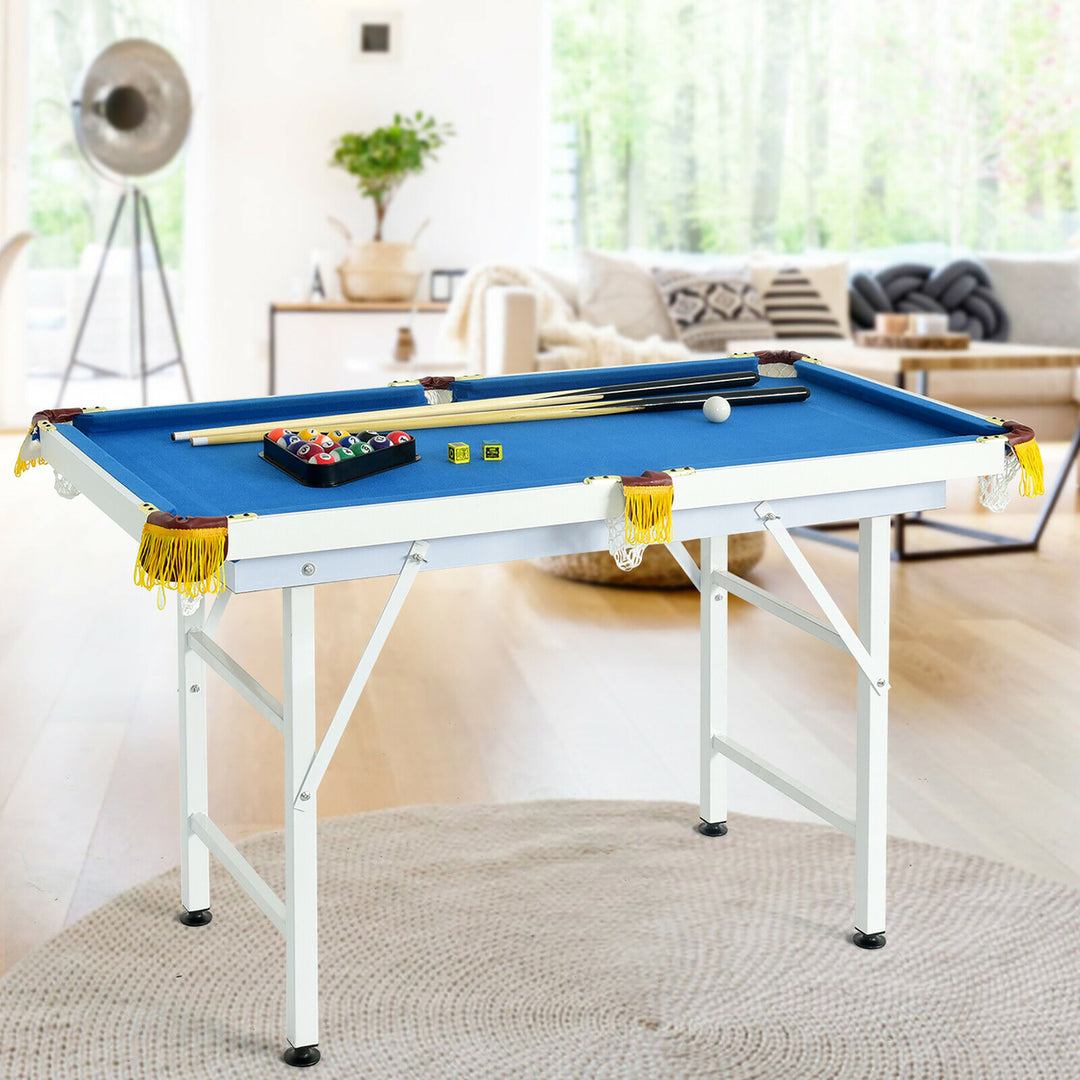 47 Folding Billiard Table Pool Game Table for Kids w/ Cues and Chalk and Brush Image 4