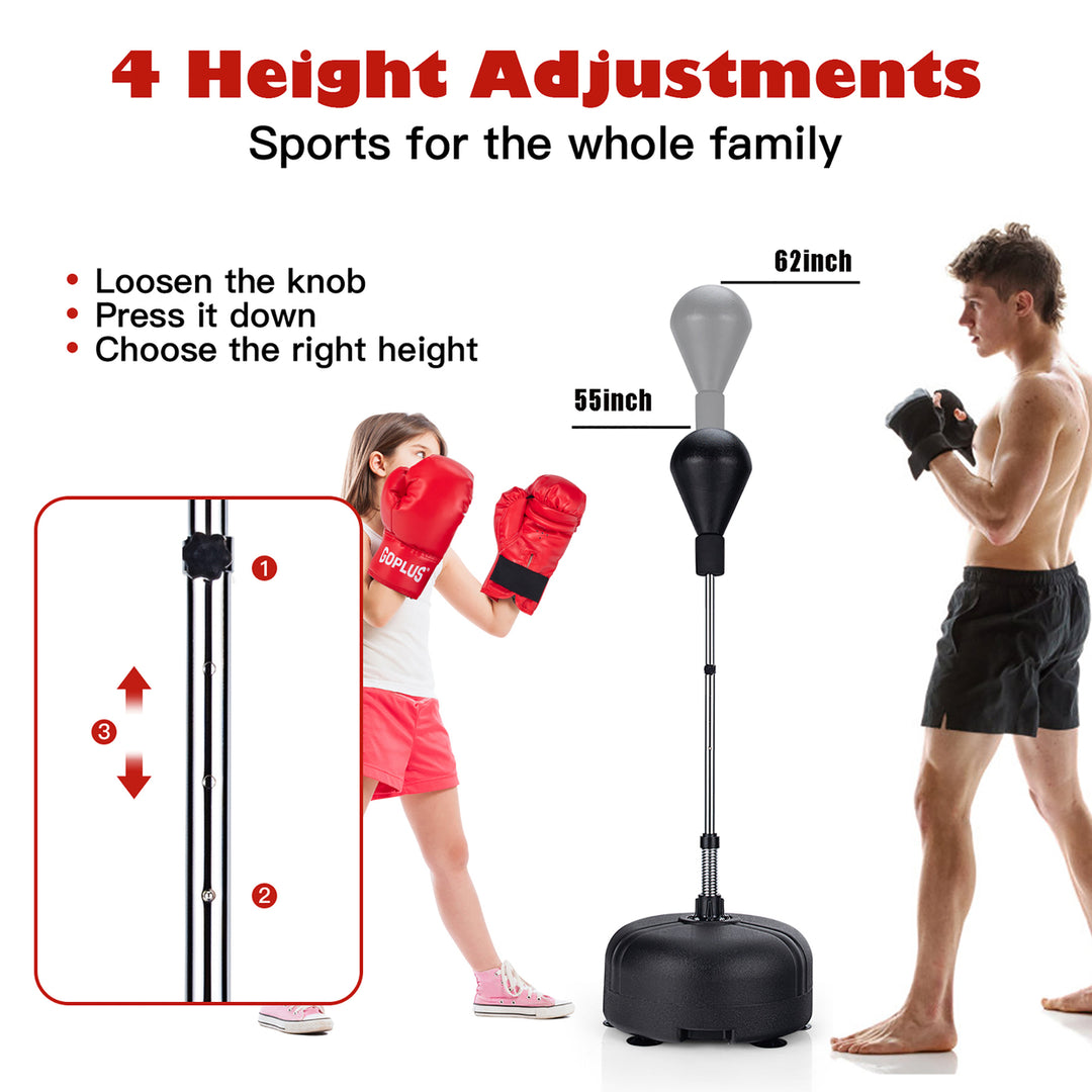 Freestanding Punching Bag w/Stand Boxing Gloves for Adult Kids Adjustable Image 3