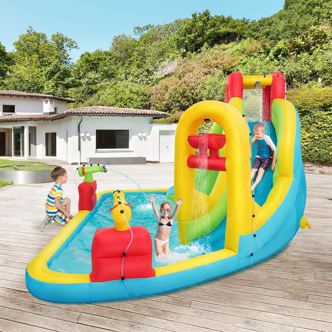 Inflatable Water Slide Kids Bounce House w/480w Blower Image 2