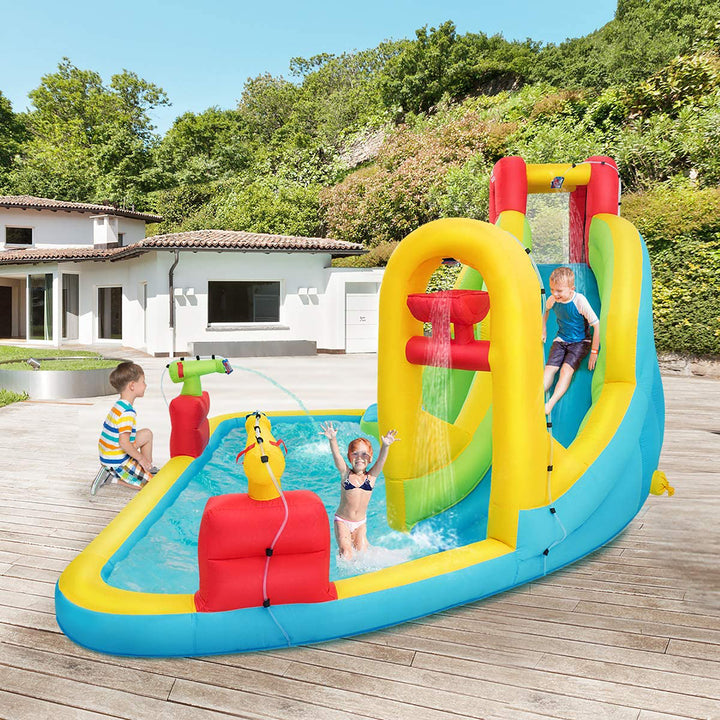 Inflatable Water Slide Kids Bounce House w/480w Blower Image 2