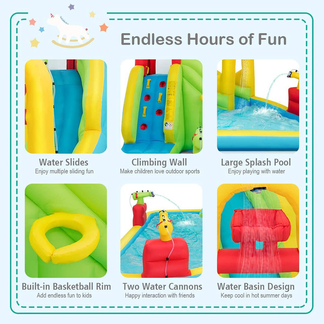 Inflatable Water Slide Kids Bounce House w/480w Blower Image 3