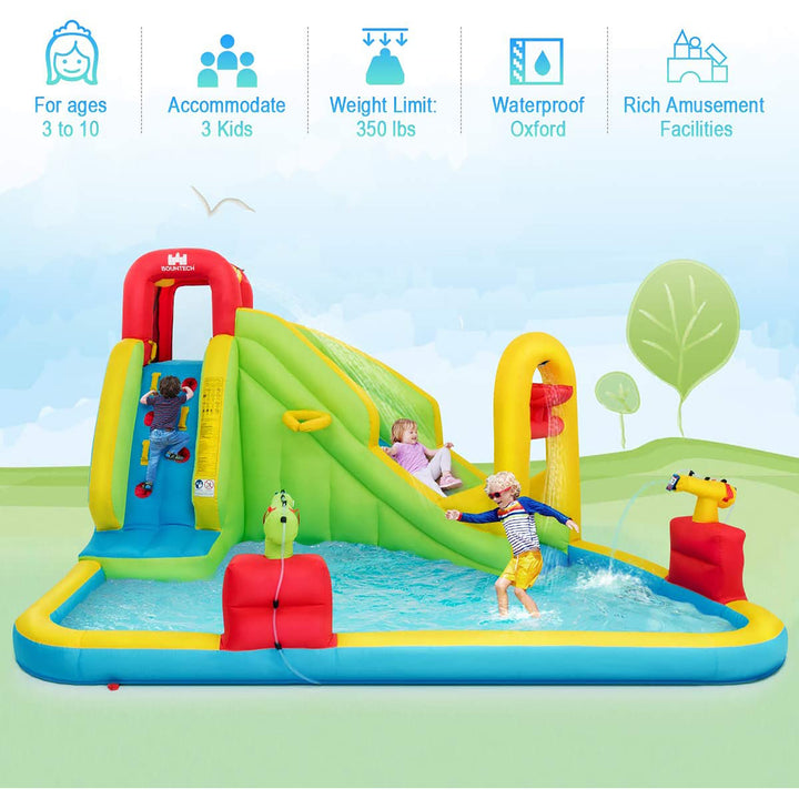 Inflatable Water Slide Kids Bounce House w/480w Blower Image 4