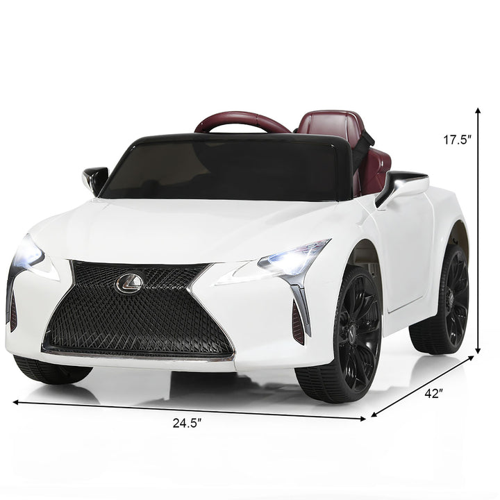 12V Kids Ride on Car Lexus LC500 Licensed Remote Control Electric Vehicle White Image 3