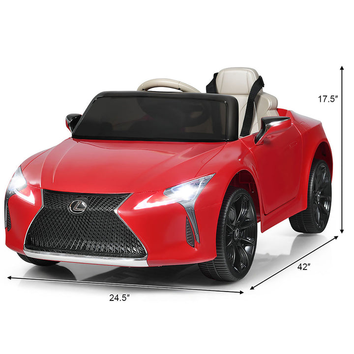 12V Kids Ride on Car Lexus LC500 Licensed Remote Control Electric Vehicle Red Image 3