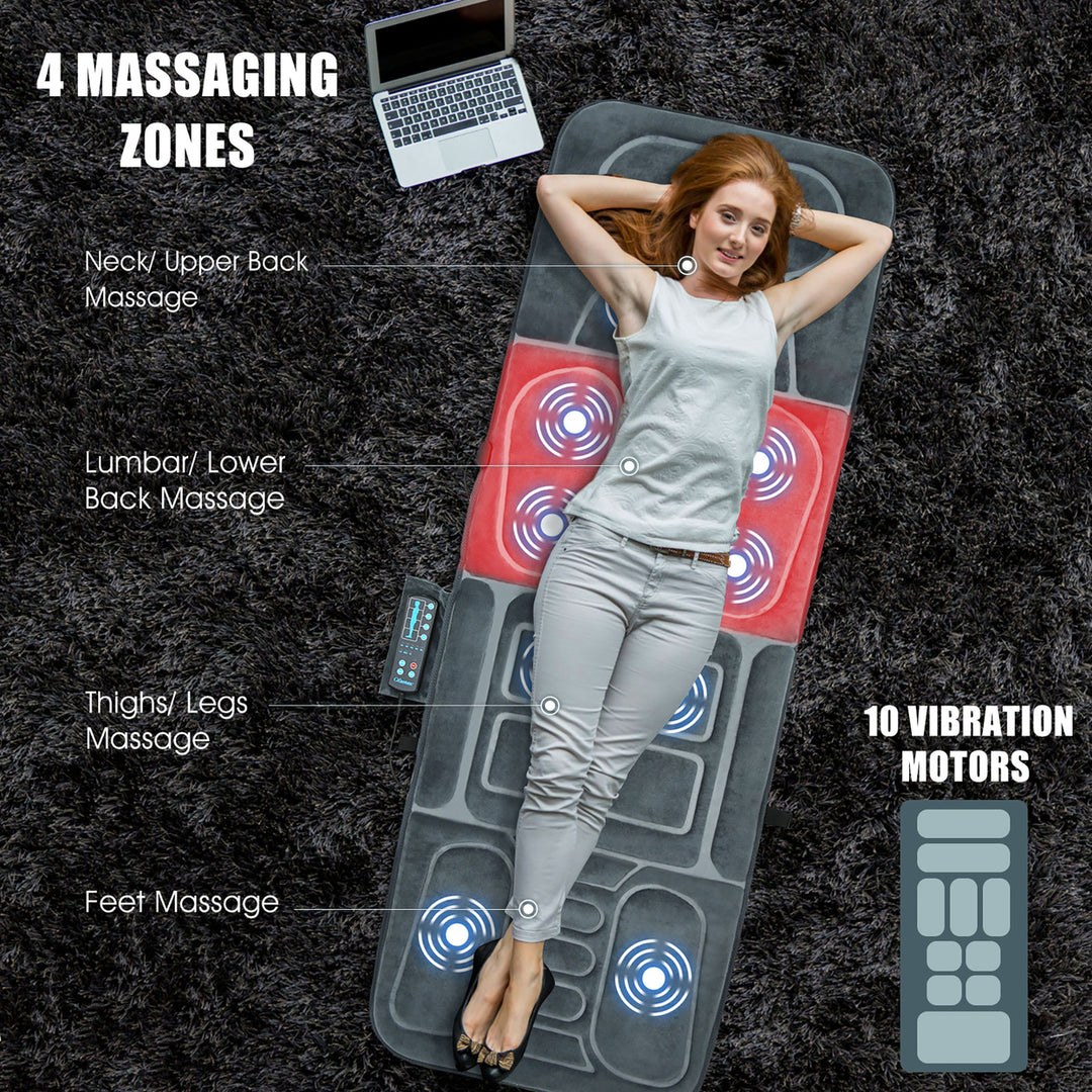 Foldable Massage Mat Full Body Massager w/ Heat and 10 Vibration Motors Image 4