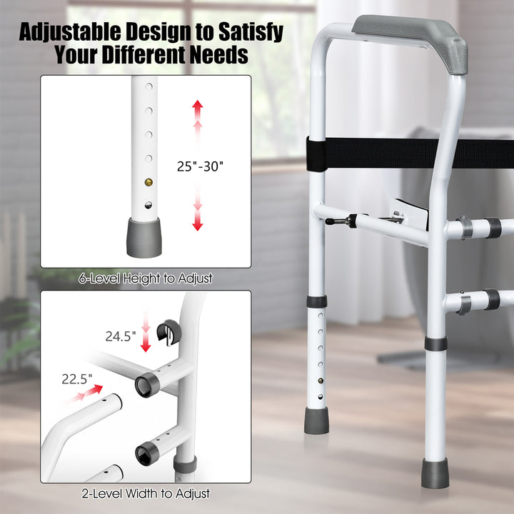 Toilet Safety FrameStand Alone Toilet Safety Rail w/ Adjustable Height and Width Image 4