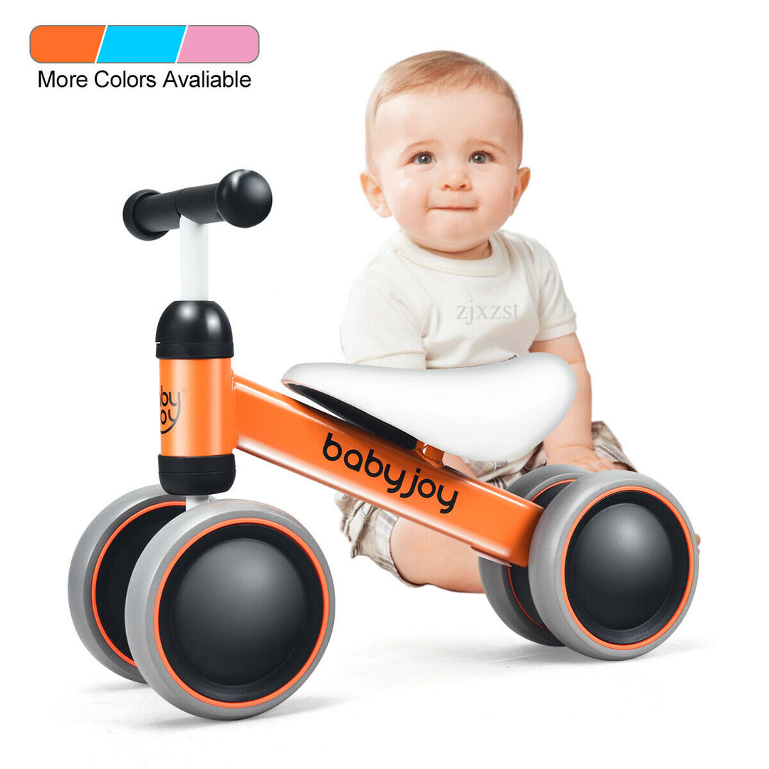 Babyjoy 4 Wheels Baby Balance Bike Children Walker No-Pedal Toddler Toys Rides PinkBlueOrange Image 4