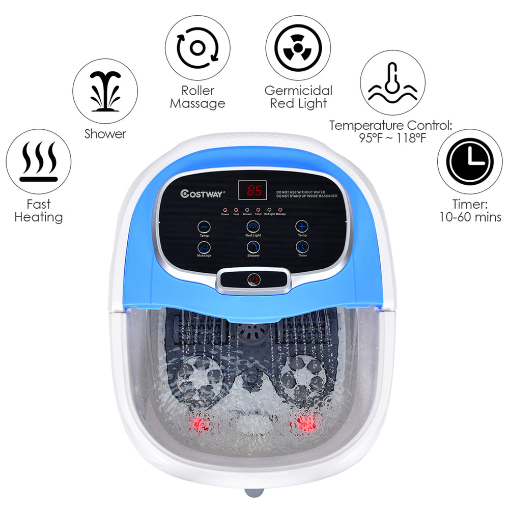 Costway Portable Foot Spa Bath Motorized Massager Electric Feet Salon Tub w/ Shower Image 2