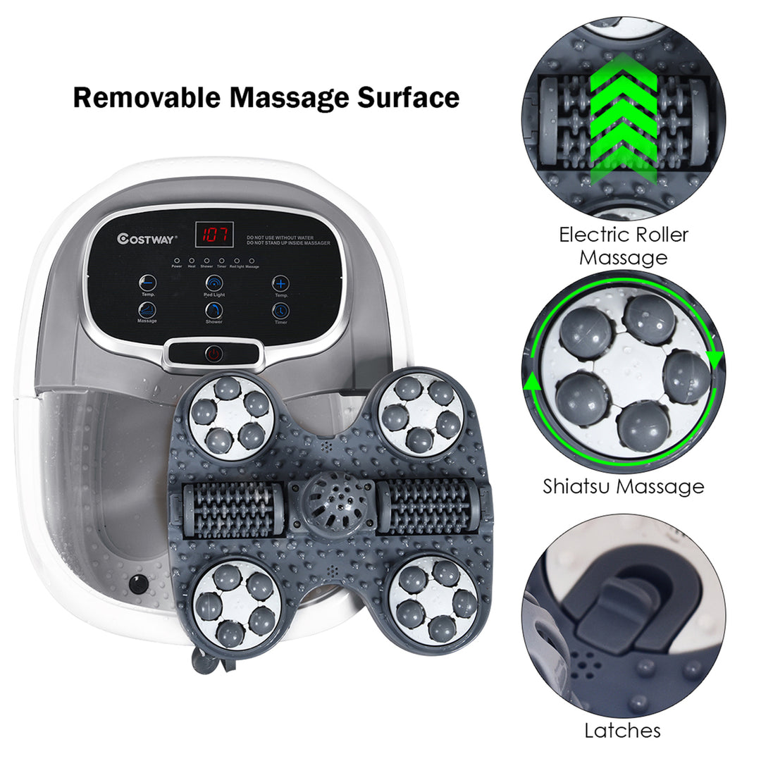 Costway Portable Foot Spa Bath Motorized Massager Electric Feet Salon Tub w/ Shower Image 3