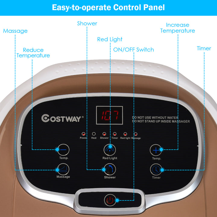 Costway Portable Foot Spa Bath Motorized Massager Electric Feet Salon Tub w/ Shower Image 4