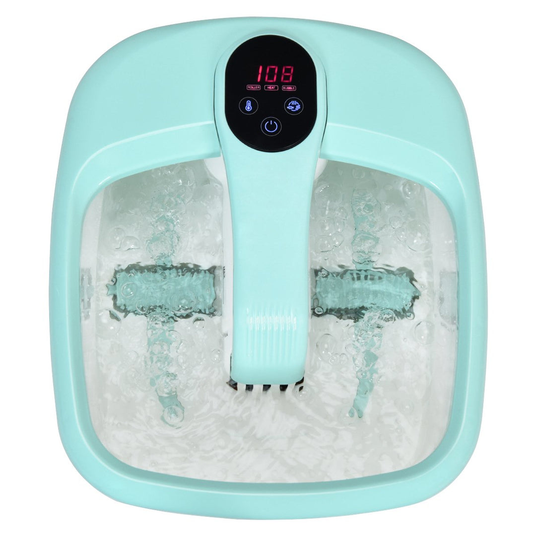 Costway Portable Electric Foot Spa Bath Automatic Roller Heating Motorized Massager PinkBlueGreen Image 1