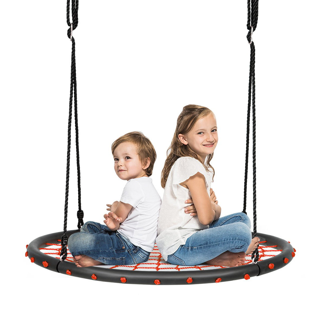 Costway 40 Spider Web Tree Swing Set w/ Adjustable Hanging Ropes Kids Play Set BlueGreenOrange Image 4