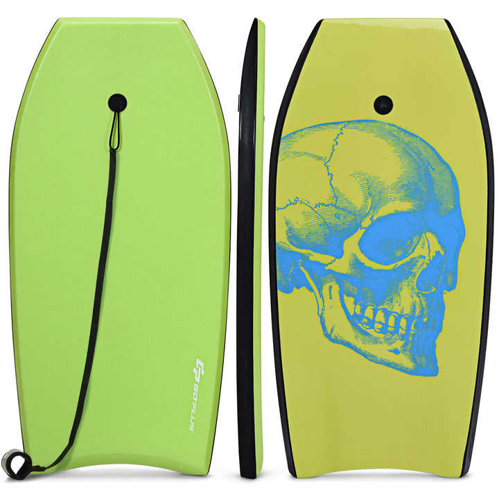 Goplus 41/37 Super Lightweight Bodyboard Surfing W/Leash EPS Core Boarding IXPE Green Image 4