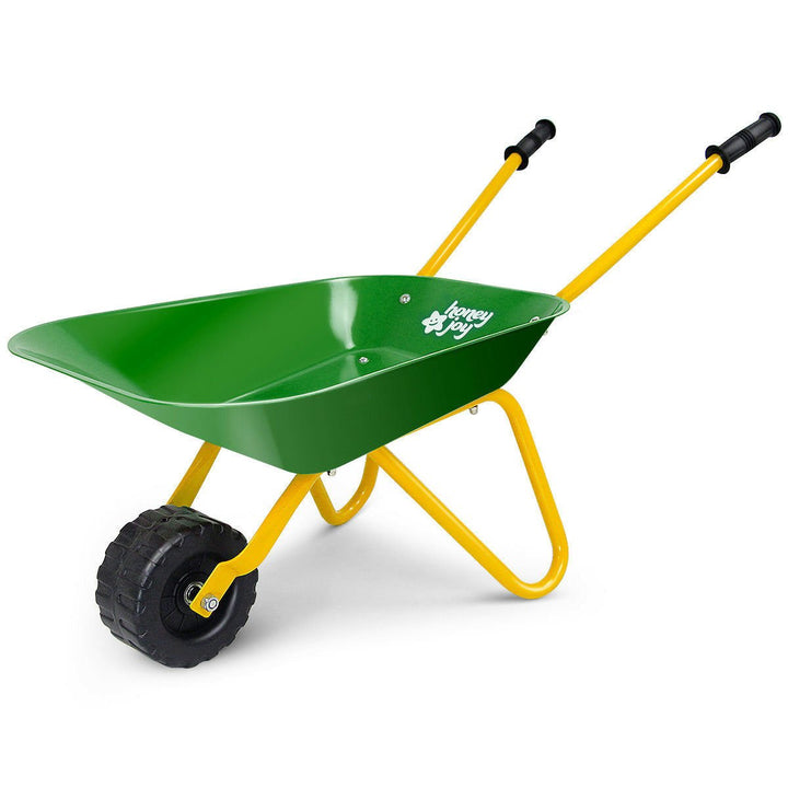 Costway Steel Wheelbarrow for Kids Red/Green Image 6