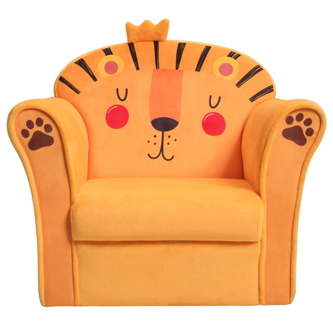 Costway Kids Cat/Astronaut/Lion/Synthetic Fake Animal/Elephant Sofa Children Armrest Couch Toddler Furniture Gift Image 1