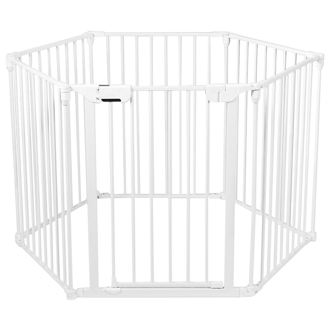 Costway 6 Panel Baby Safe Metal Gate Play Yard Barrier Pet Fence Adjustable Image 3