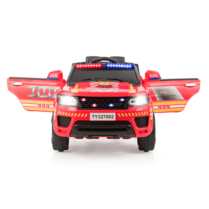 Kids 12V Electric Ride On Car Police Car with Remote Control BlackWhite Image 1