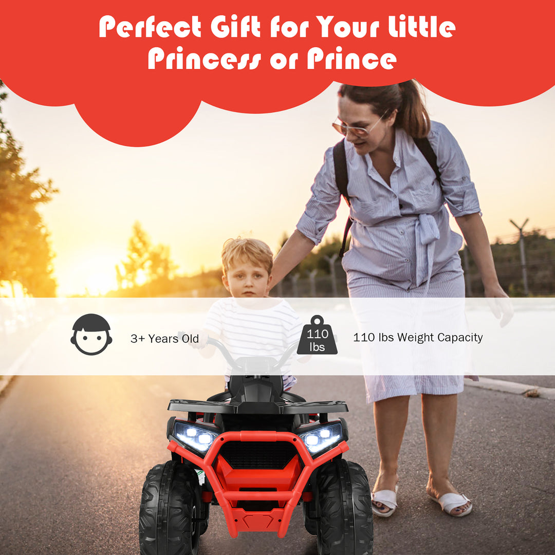 Costway 12V Kids Electric 4-Wheeler ATV Quad 2 Speeds Ride On Car w/MP3andLED Lights Image 3