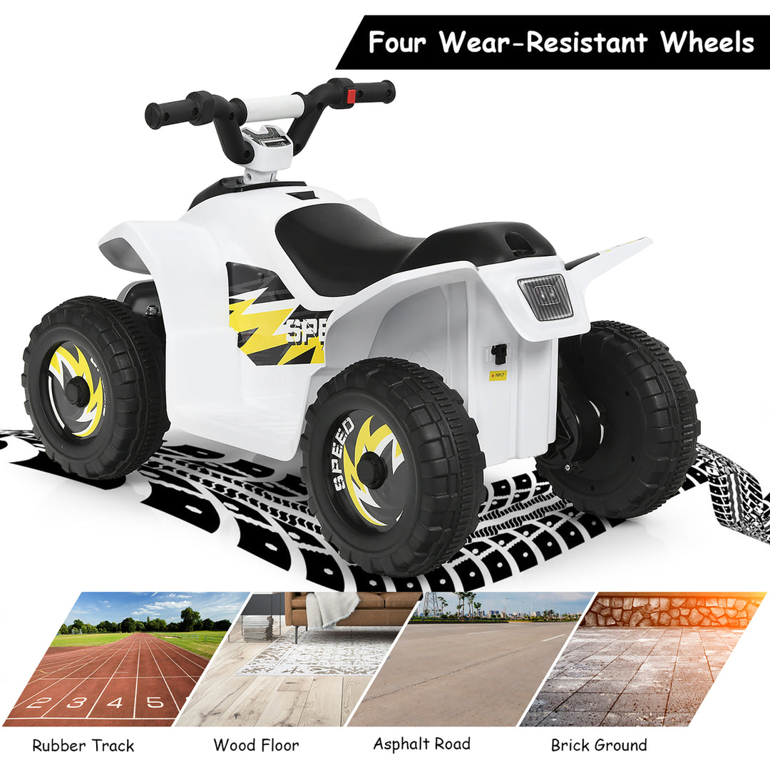 Costway 6V Kids Electric Quad ATV 4 Wheels Ride On Toy Toddlers ForwardandReverse White\Black\Blue\Red Image 2