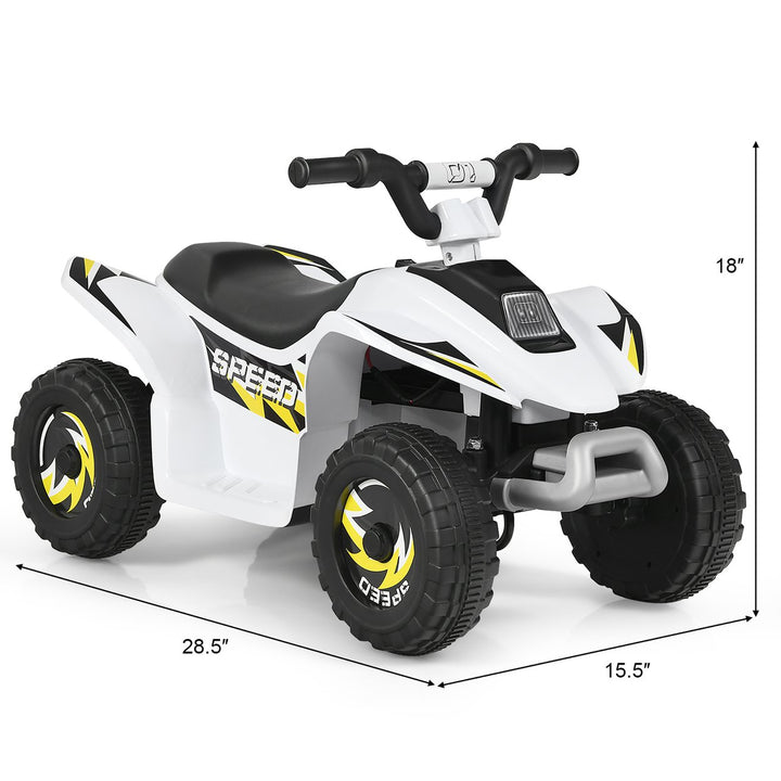 Costway 6V Kids Electric Quad ATV 4 Wheels Ride On Toy Toddlers ForwardandReverse White\Black\Blue\Red Image 3