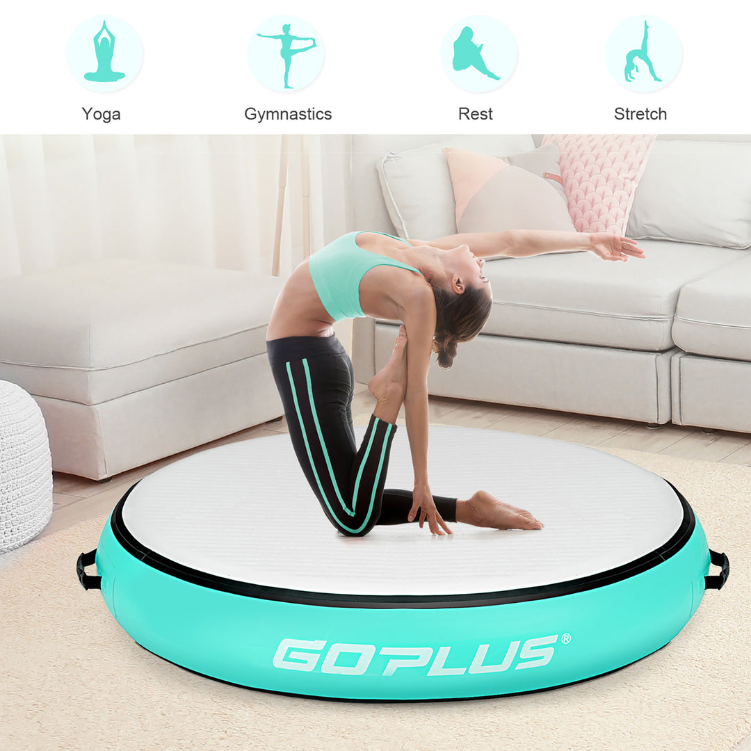 Goplus 40 Inflatable Round Gymnastic Mat Tumbling Floor Mat W/Electric Pump Image 2