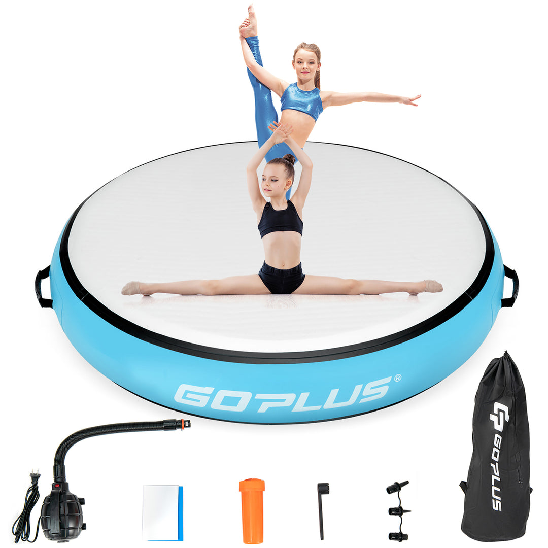 Goplus 40 Inflatable Round Gymnastic Mat Tumbling Floor Mat W/Electric Pump Image 4