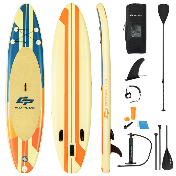 Goplus 10.5ft or 11ft Inflatable Stand Up Paddle Board Surfboard with Bag Aluminum Paddle Pump Image 4