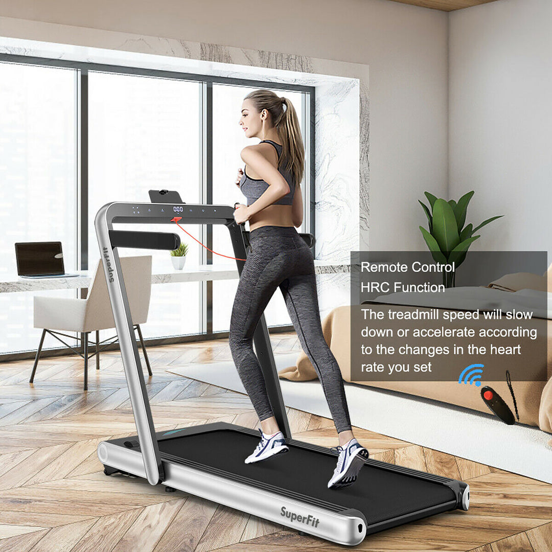 SuperFit 4.75HP 2 In 1 Folding Treadmill W/Remote APP Image 2