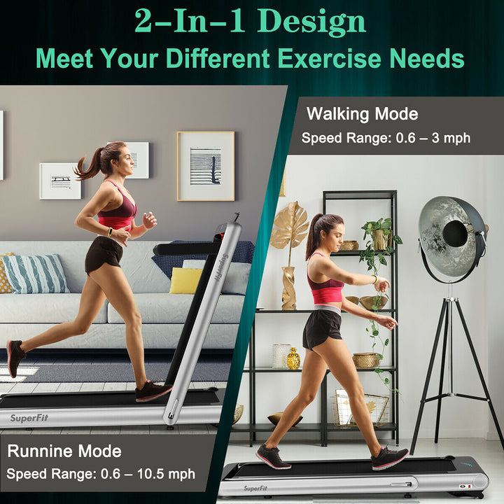 SuperFit 4.75HP 2 In 1 Folding Treadmill W/Remote APP Image 3