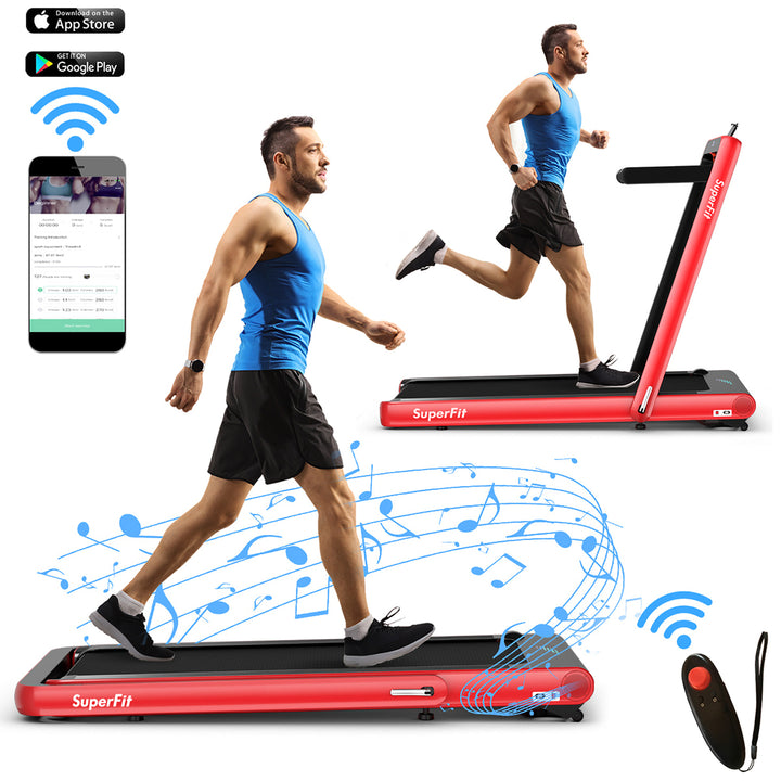 SuperFit 4.75HP 2 In 1 Folding Treadmill W/Remote APP Image 4