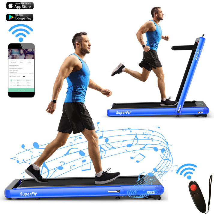 SuperFit 4.75HP 2 In 1 Folding Treadmill W/Remote APP Image 6