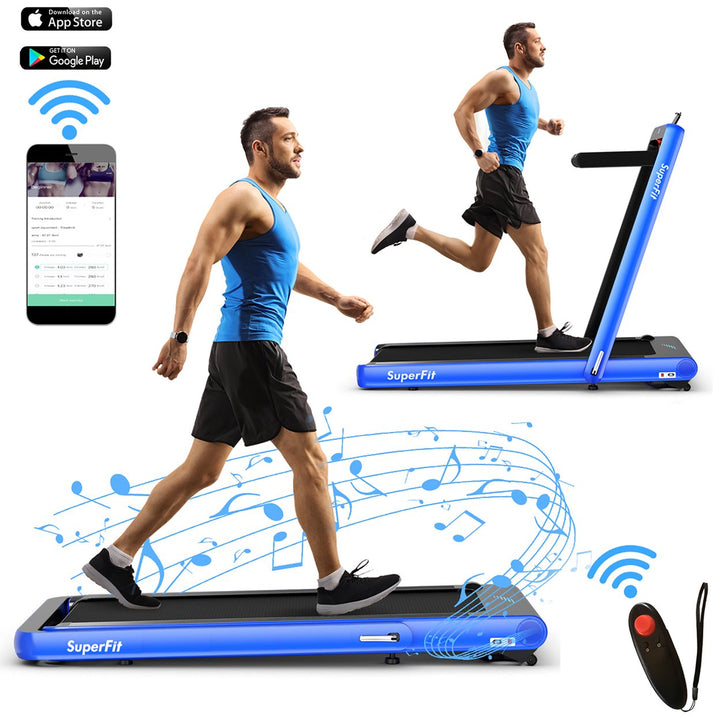 SuperFit 4.75HP 2 In 1 Folding Treadmill W/Remote APP Image 1