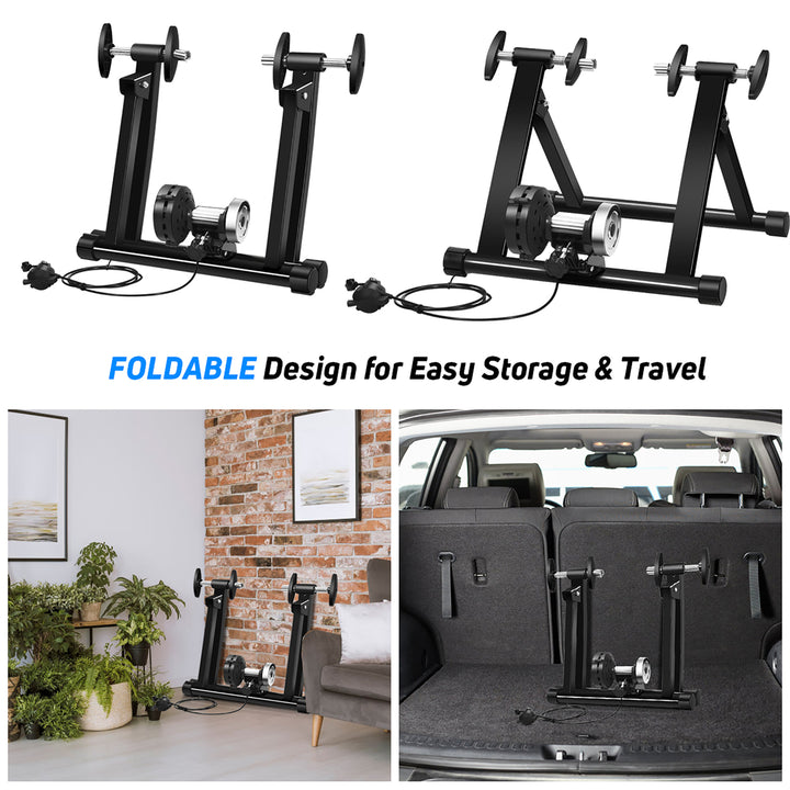 Bike Trainer Bicycle Exercise Stand w/ 8 Levels Resistance Image 3