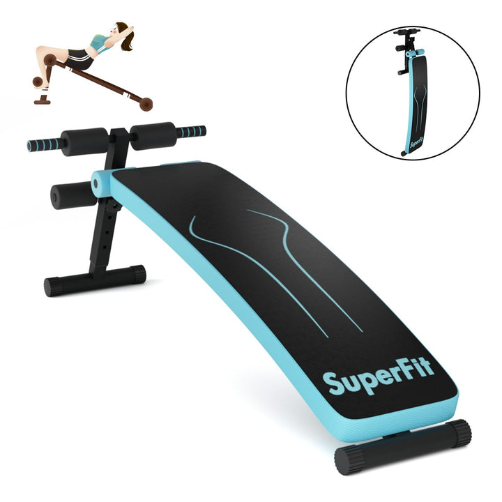 SuperFit Folding Weight Bench Adjustable Sit-up Board Workout Slant Bench BlueRed Image 11