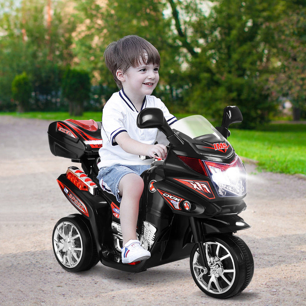 3 Wheel Kids Ride On Motorcycle 6V Battery Powered Bicycle Christmas Gift Black Image 2