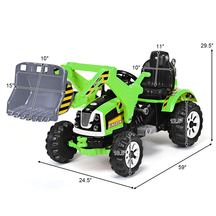 Kids Ride On Excavator Truck 12V Battery Powered Front Loader Digger Image 2