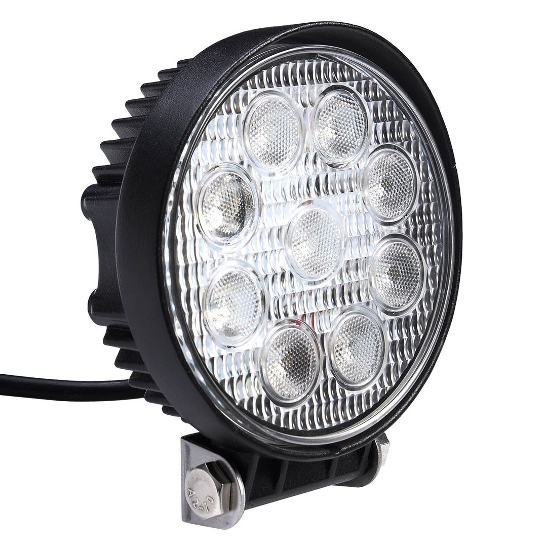 2 PCS 27W Round Flood Work Light Bar Fog Driving Lamp Truck Tractor SUV 9 LED Image 2