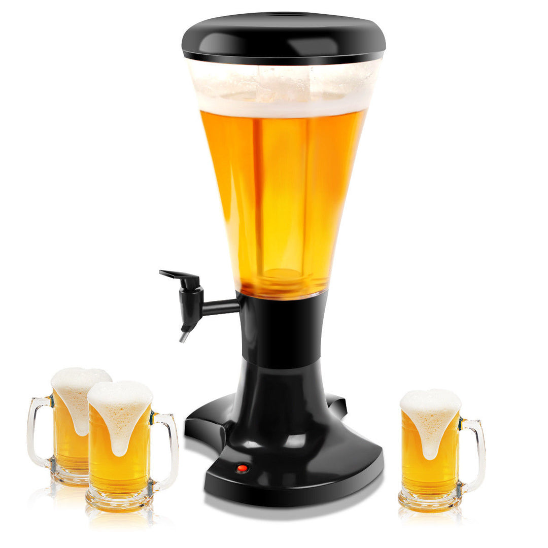 3L Cold Draft Beer juice Tower Dispenser Plastic with LED Lights Image 2