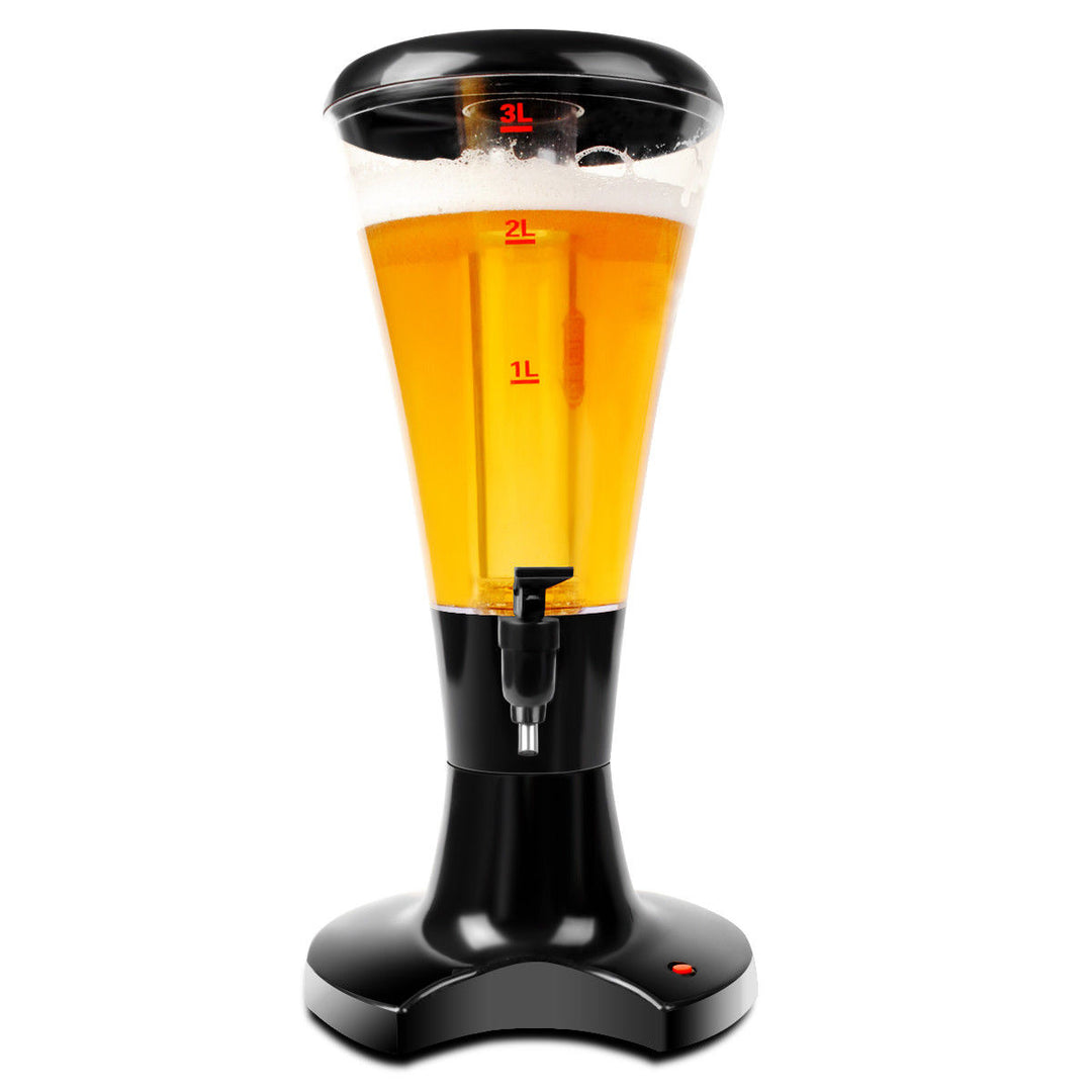 3L Cold Draft Beer juice Tower Dispenser Plastic with LED Lights Image 4