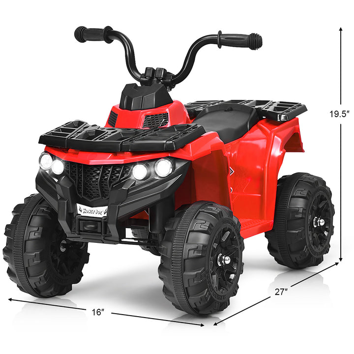 6V Battery Powered Kids Ride On ATV 4-Wheeler Quad w/ MP3 and LED Headlight Red Image 2