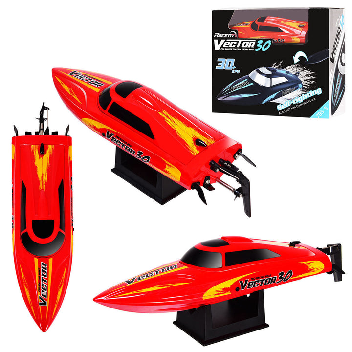 2.4G RC Racing Boat High Speed 30KM/H Brushed RTR Fast Racing Lake Toy Gift Red Image 3