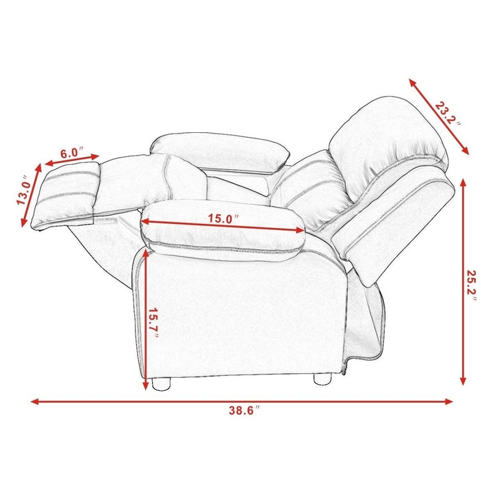 Kids Recliner Sofa Armrest Chair Couch Lounge Children Living Room Furniture Image 4