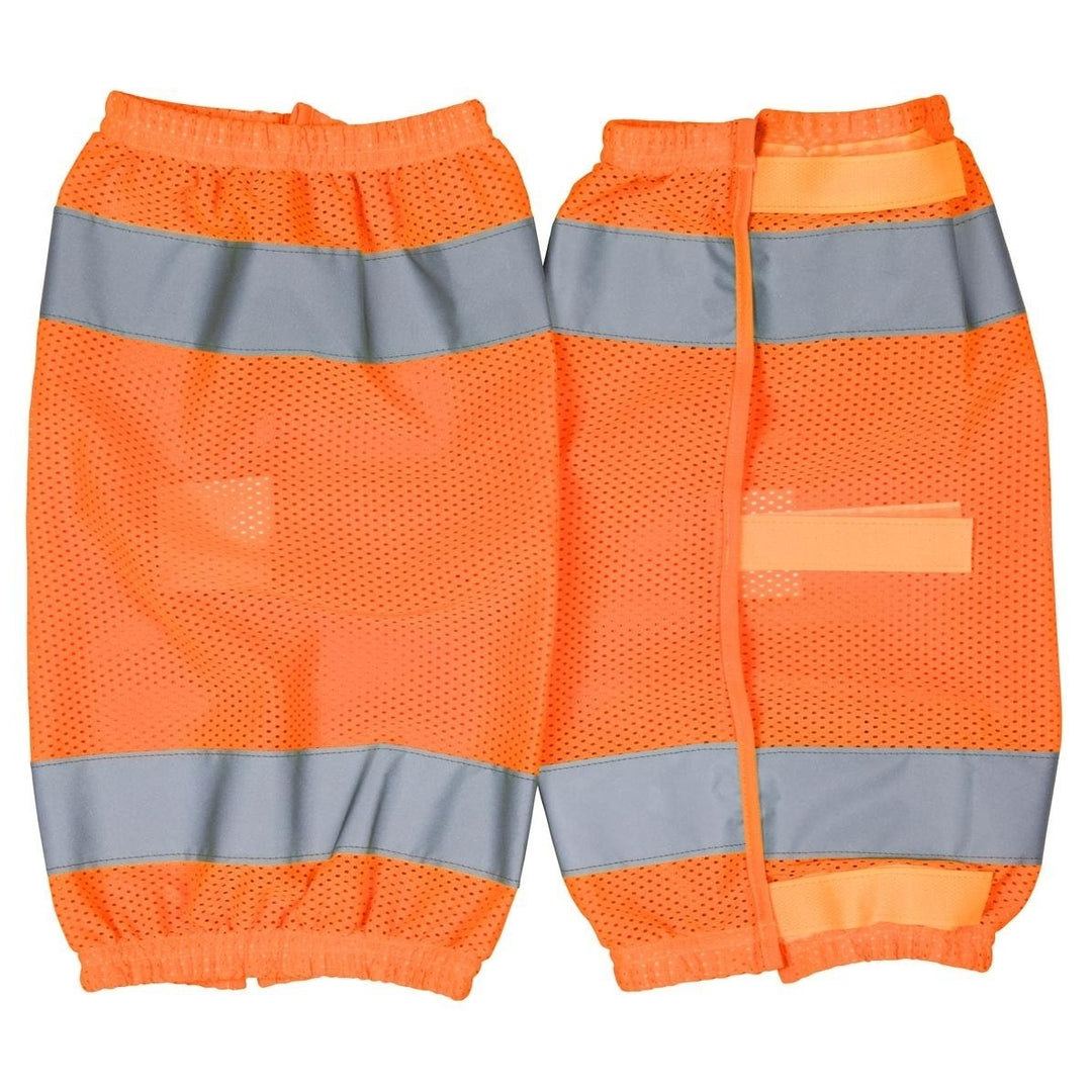 MCR SAFETY Luminator Hi-Viz Class E Leg Gaiters Orange Mesh - CLEGMO ONE SIZE HI/VIS ORANGE Image 1