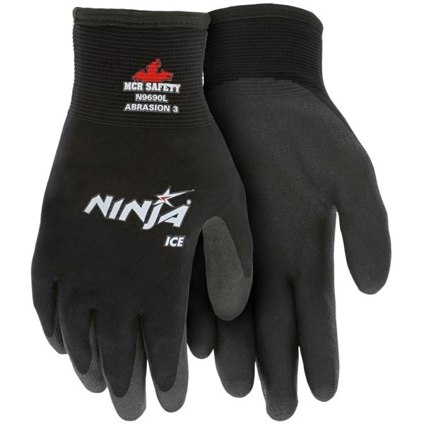 MCR SAFETY Unisex Ninja Ice Insulated Work Gloves Black - N9690  BLACK Image 2