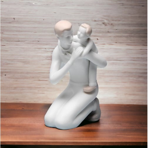 Ceramic Father Son Bonding Figurine 3.625 inch Image 2