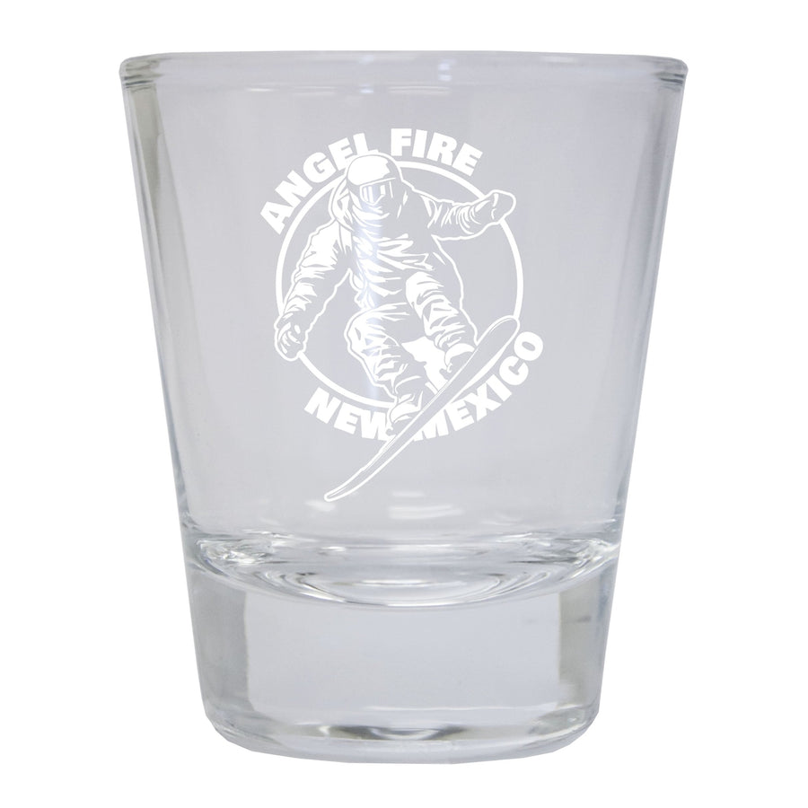 Angel Fire Mexico Souvenir 1.5 Ounce Engraved Shot Glass Round Image 1