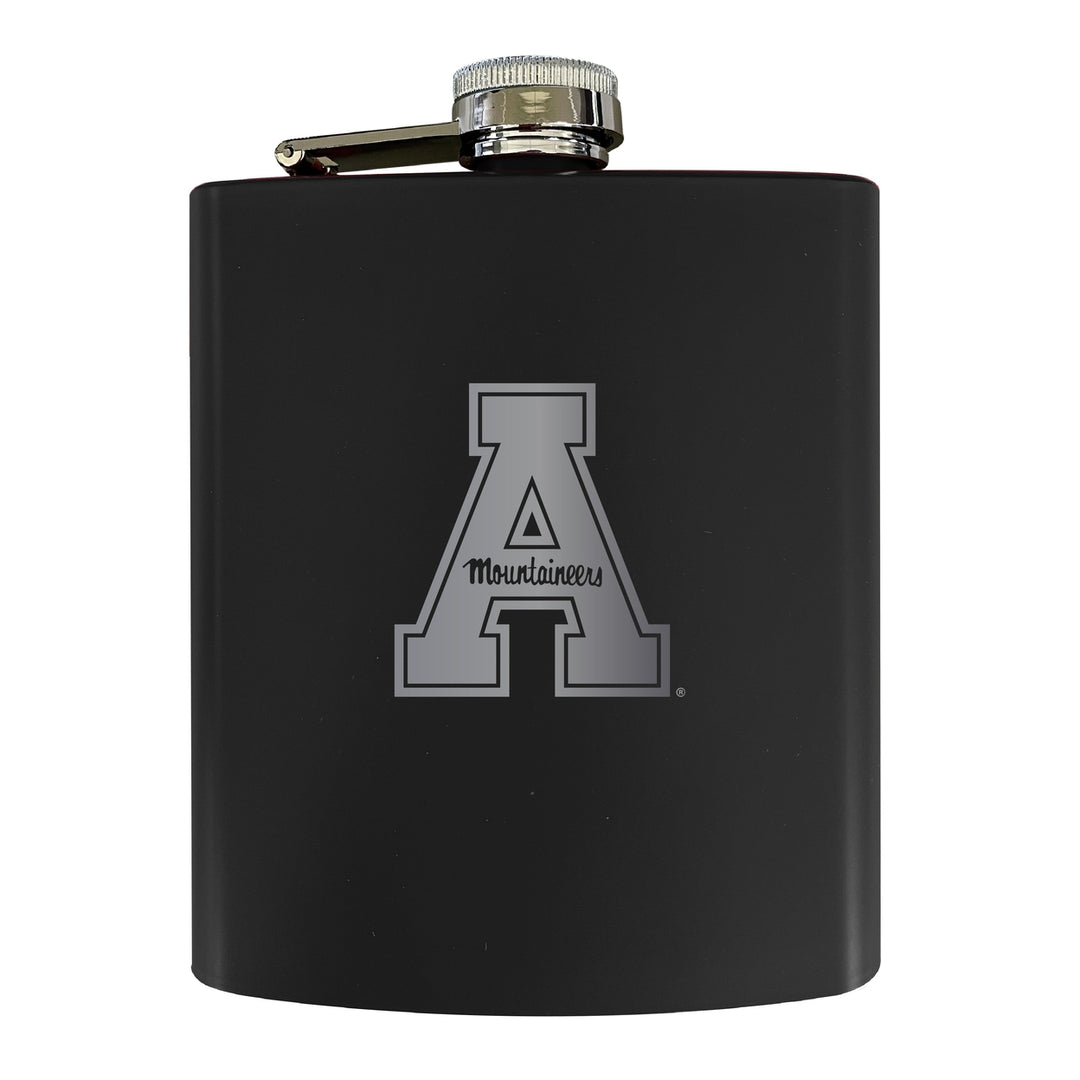 Appalachian State Stainless Steel Etched Flask 7 oz - Officially Licensed Choose Your Color Matte Finish Image 1