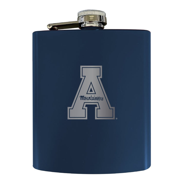 Appalachian State Stainless Steel Etched Flask 7 oz - Officially Licensed Choose Your Color Matte Finish Image 2